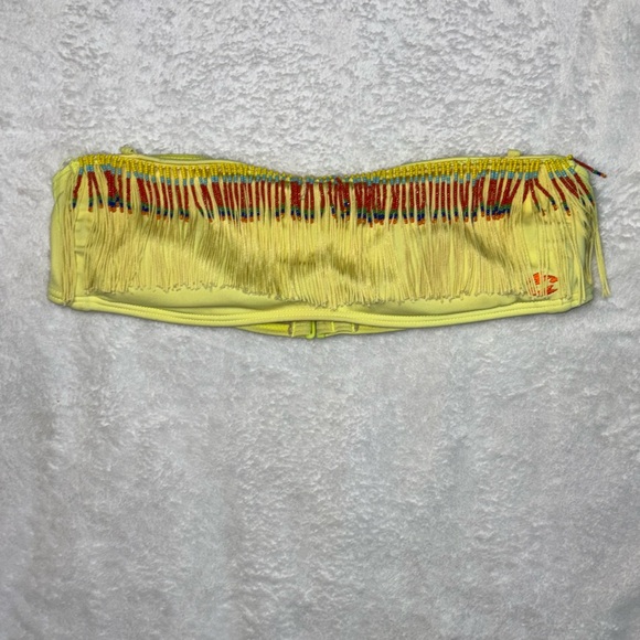 Billabong yellow beaded strapless bikini top - Picture 1 of 2
